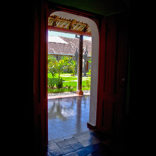 Doorway into Central Court in the Centro Arte para la Paz (Arts for Peace) in Suchitoto